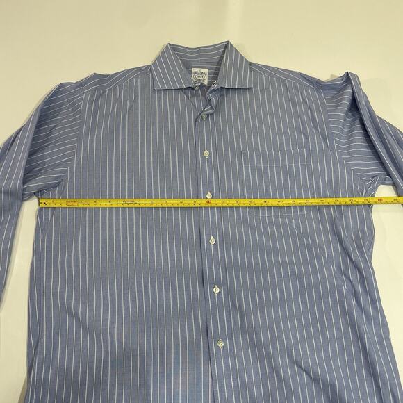 VTG Brooks Brothers Shirt Mens 15.5 3 Button Down Blue Traditional Fit USA Made - Picture 5 of 7